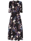 Bytimo Floral Print Tie-waist Dress In Multicolour