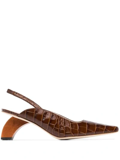 Rejina Pyo Dylan 65mm Curved-heel Pumps In Brown