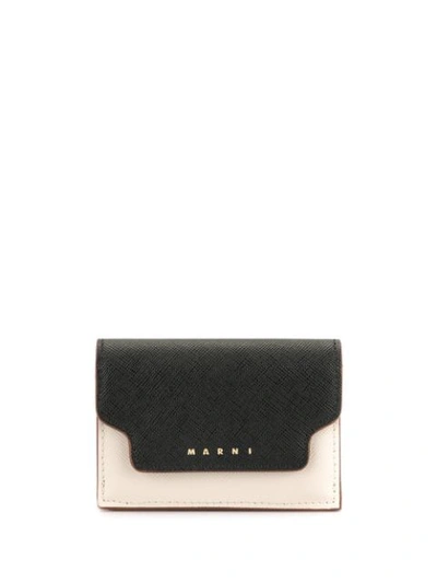 Marni Tri-fold Mini Wallet In Black