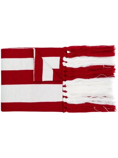 Gcds Logo Colour-block Scarf In Red
