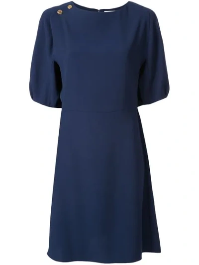 Chloé Button-detail Short Dress In Blue