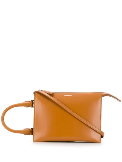 Jil Sander Clutch Shoulder Bag In Brown