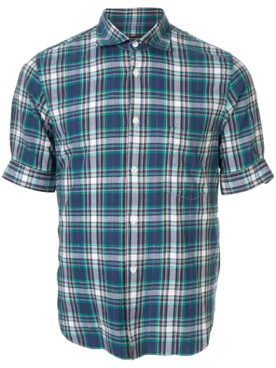 Pre-owned Comme Des Garçons Checked Shortsleeved Shirt In Blue