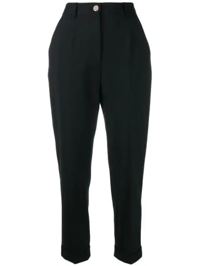 Dolce & Gabbana Cropped Cigarette Pants In Black