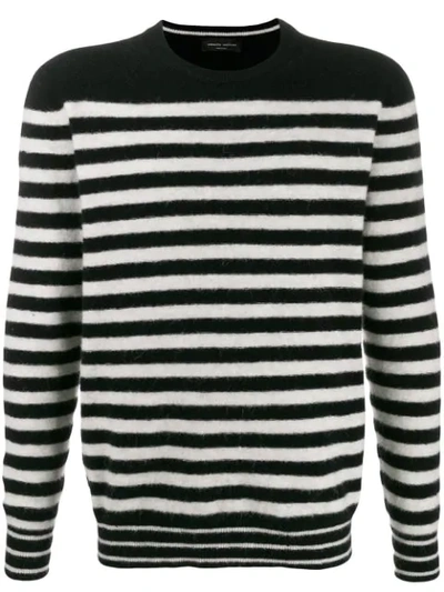 Roberto Collina Striped Knit Sweater In Black
