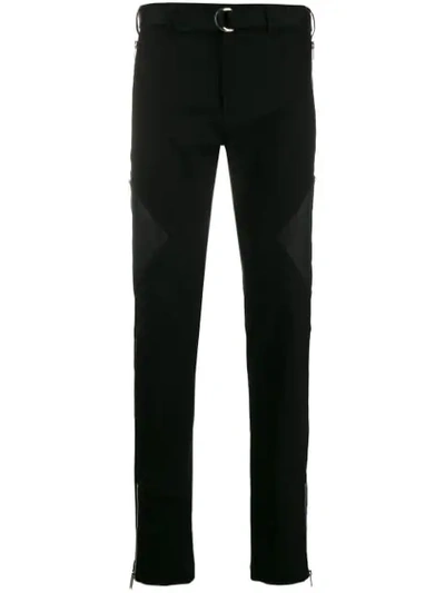 Les Hommes Zip Panel Trousers In Black