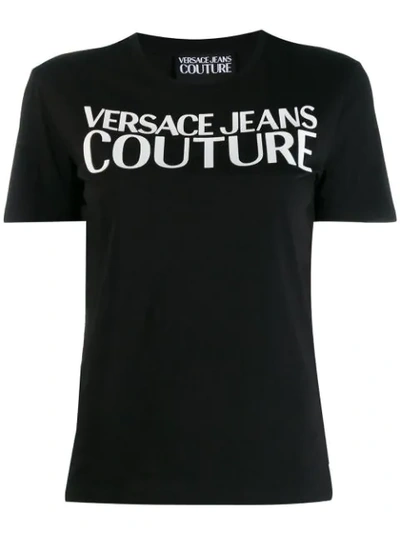 Versace Jeans Logo Print T-shirt In Black