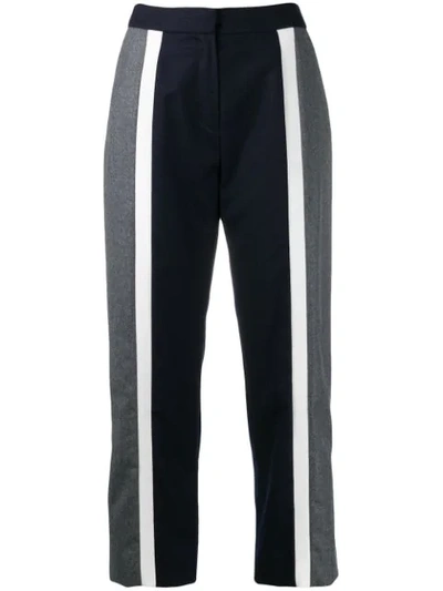 Kenzo Flared Cropped Trousers In Blue