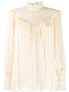 Zimmermann Espionage Lace Blouse In Neutrals