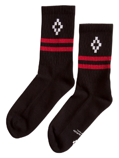 Marcelo Burlon County Of Milan County Of Milan Logo Knit Socks In Nero