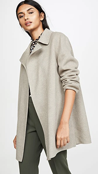 Theory Overlay Df Coat In Taupe Grey