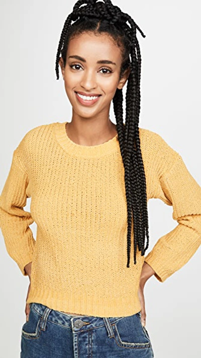 Bb Dakota Chenille The Deal Sweater In Harvest Yellow