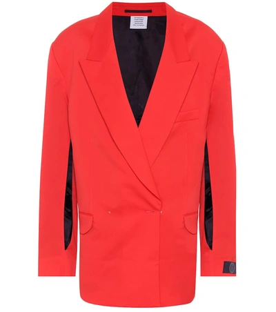 Vetements Oversized Cape-effect Wool Blazer In Red