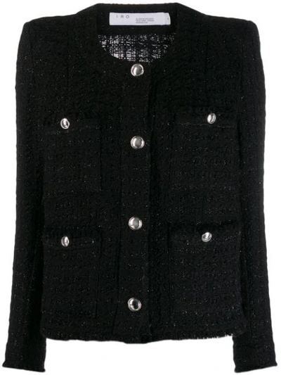 Iro Tetys Tweed-effect Jacket In Black
