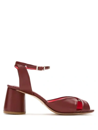 Sarah Chofakian Nanda Leather Pumps In Red