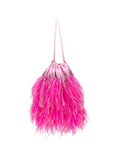 Attico Feather Pouch In Pink