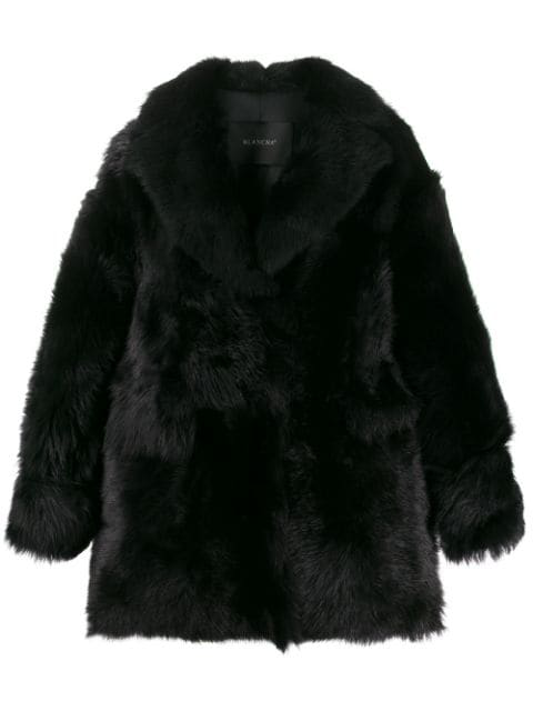 Blancha Shearling Short Coat In Nero | ModeSens