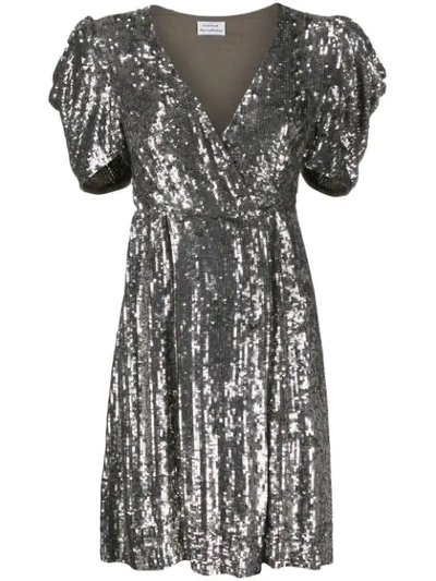 P.a.r.o.s.h Short Sleeve Embellished Dress In Metallic