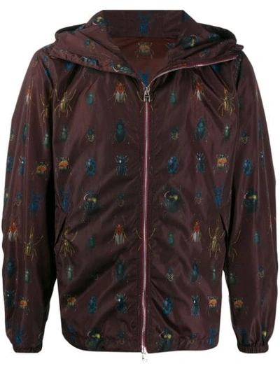 Alexander Mcqueen Insects Print Bomber Jacket In Red