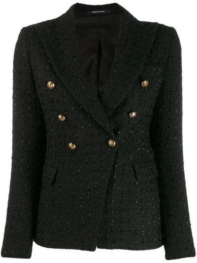 Tagliatore Jalicya Tweed Blazer In N1536 Black