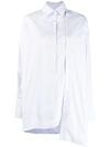 Rokh Striped Double Placket Shirt In White