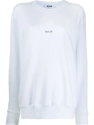 Msgm Logo Printed Sweatshirt In White