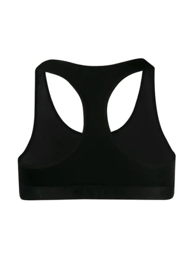 Msgm Logo Trim Sports Bra In Black