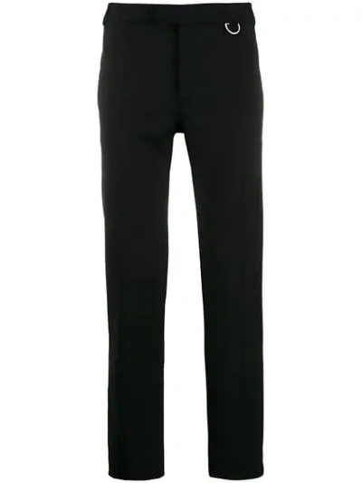 Les Hommes Leather Panelled Trousers In Black