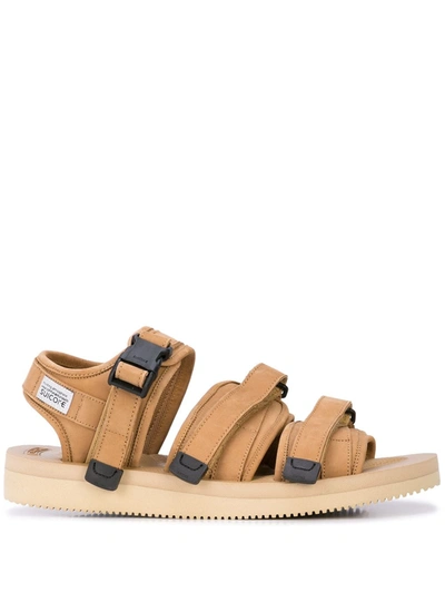 Suicoke Kisee-v Touch-strap Sandals In Beige