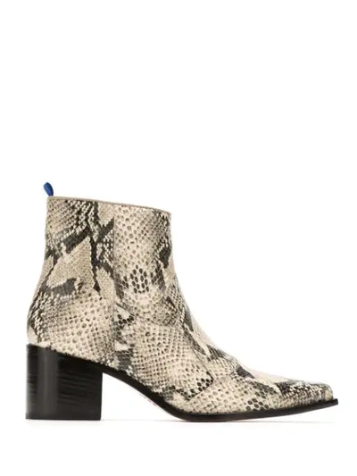 Blue Bird Shoes Leather Country Python Boots In Multicolour