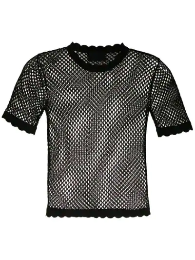 Andrea Bogosian Mesh Short Sleeves Blouse In Black