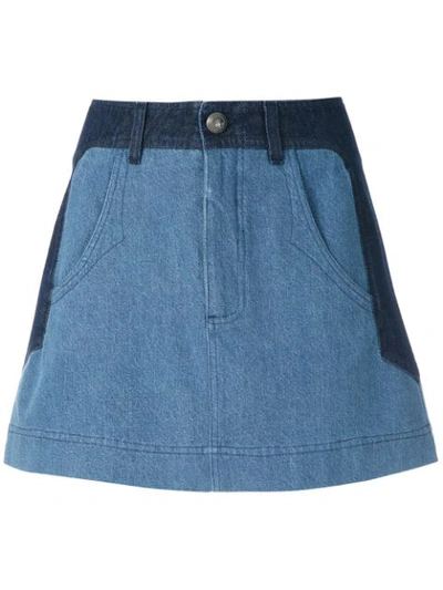 Andrea Bogosian Paky Denim Skirt In Blue