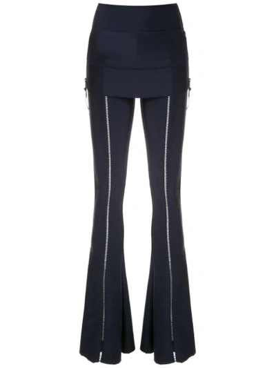 Andrea Bogosian Cut Out Flared Trousers In Blue