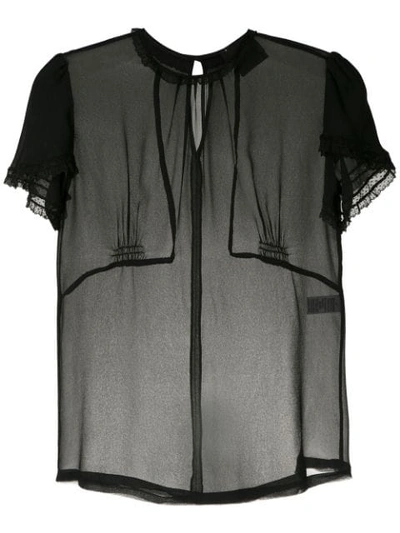 Andrea Bogosian Sheer Silk Blouse In Black