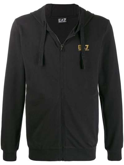 Ea7 Kapuzenjacke Mit Reissverschluss In Black