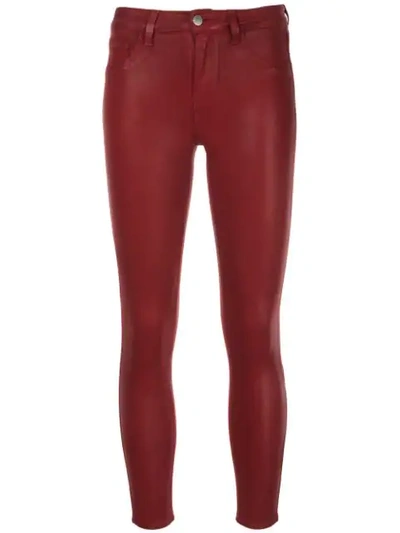 L Agence Cropped Skinny Jeans In Red