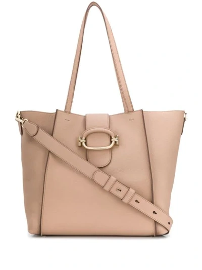 Tod's Foldover Tote Bag In 大地色