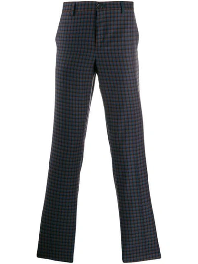 Ps By Paul Smith Check Pattern Trousers In Blue