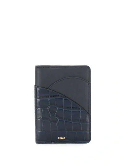 Chloé Foldover Wallet In Blue