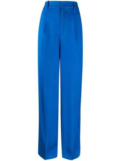 Joseph Tailored High-waisted Trousers In Blue