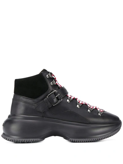Hogan Chunky Sole Boots In Black