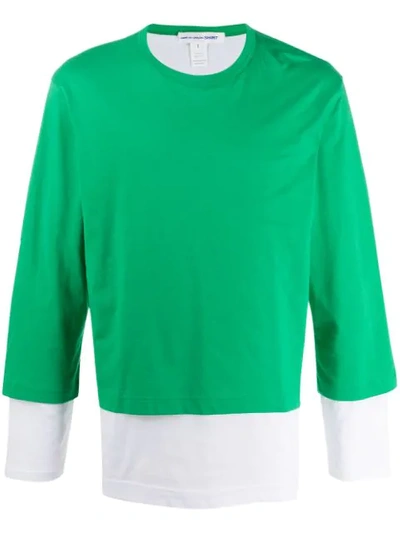 Comme Des Garçons Shirt Layered Long Sleeve T-shirt In Green