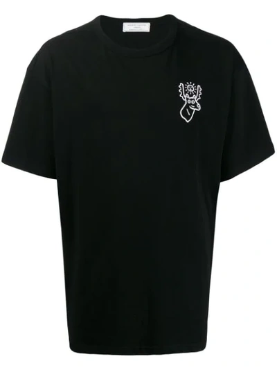 Société Anonyme Embroidered Print T In Black