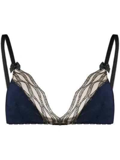 Semicouture Bow Bralette  In Blue
