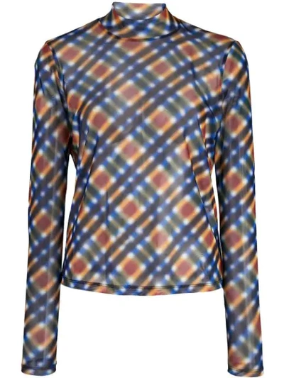 Opening Ceremony Sheer Blurry Print Top In Multicolour