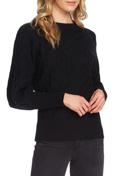 Vince Camuto Diamond Stitch Sweater In Port