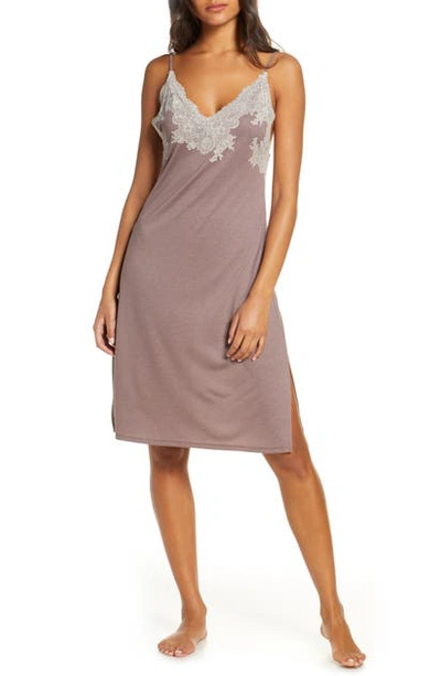 Natori Luxe Shangri-la Nightgown In Clc Ht Clove