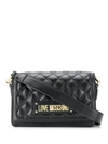 Love Moschino Quilted Logo Shoulder Bag In Grey