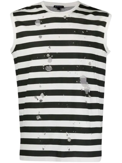 Ann Demeulemeester Striped Tank Top In 005 Black & White