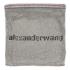 Alexander Wang Silver Rhinestone Chain Mesh Wangloc Pouch In Grey